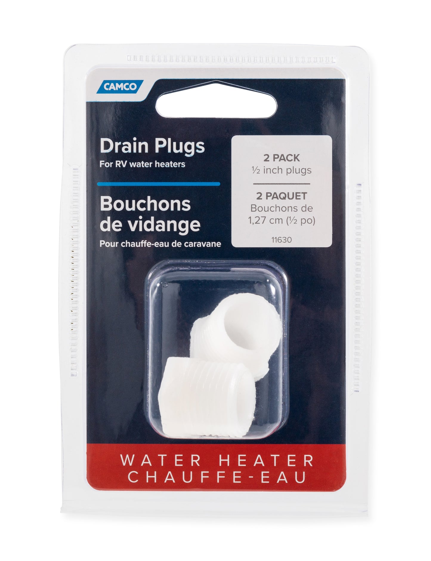 Water Heater Drain Plug - 1 / 2-14 NPT, 2 pack Bilingual