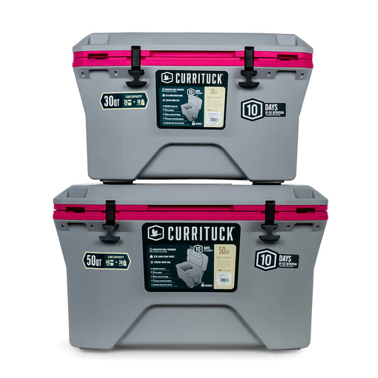 Currituck 30 Quart Premium Coolers - Gray & Pink