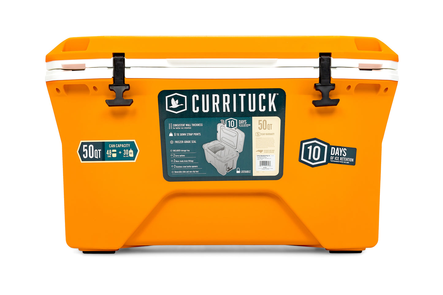 Currituck 30 and 50 Quart Premium Coolers - Orange & White
