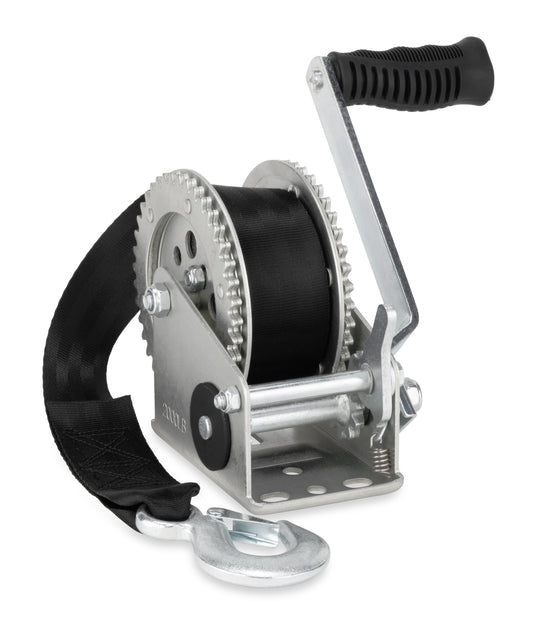 Camco Heavy-Duty Trailer Boat Winch - 2,000 lb with 20 ft Strap