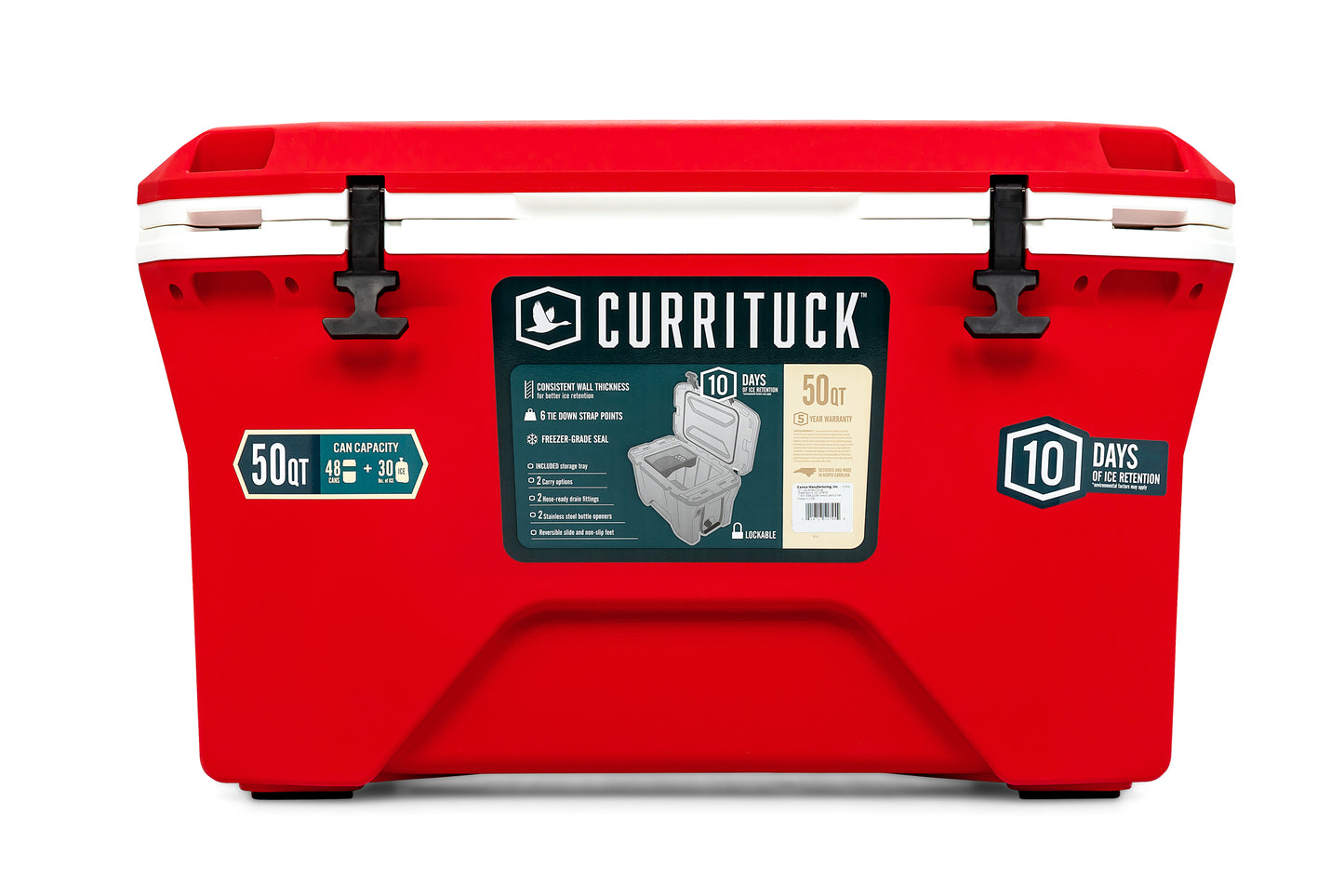 Currituck 30 and 50 Quart Premium Coolers - Red & White