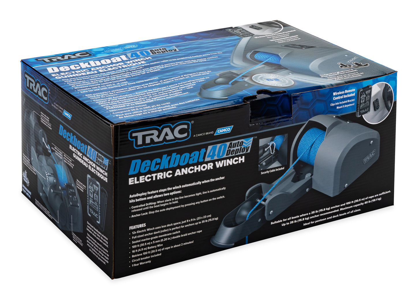 TRAC Outdoors Electric Anchor Winch, Deckboat 40 AutoDeploy-G3
